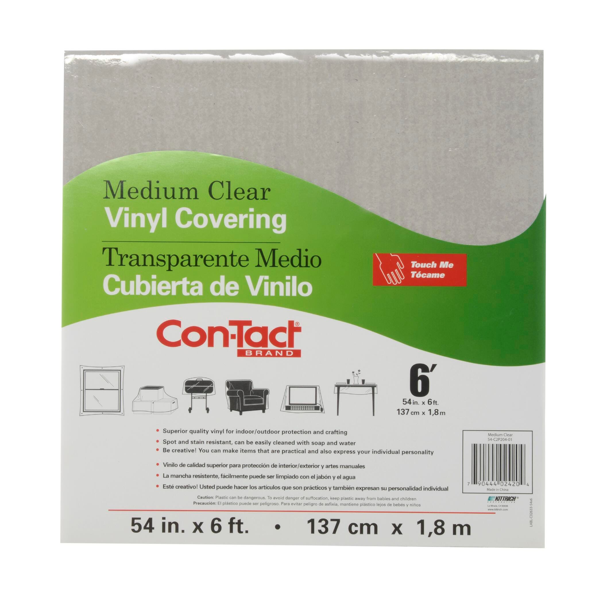 Con-Tact Medium Vinyl Mat, 54 Inches x 6 Feet, Clear, Item Number 2093832